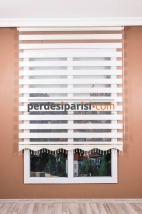 Ekru Bambu Zebra Perde