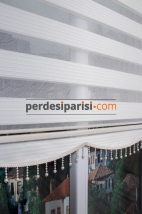 Krem Plise Zebra Perde