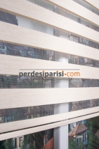 Eko Krem Bambu Zebra Perde