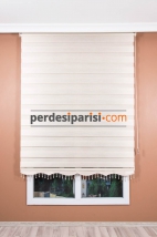 Eko Krem Bambu Zebra Perde