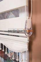Eko Krem Bambu Zebra Perde