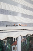 Eko Krem Geniş Plise Zebra Perde