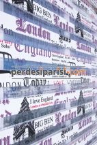 England London Baskılı Zebra Perde