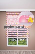 Pembe Kalpli Çocuk Zebra Perde