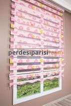 Pembe Kalpli Çocuk Zebra Perde