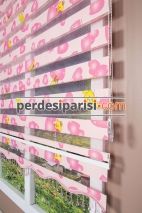 Pembe Kalpli Çocuk Zebra Perde