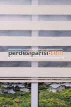 Krem Yarım Plise Zebra Perde