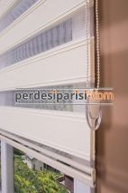Krem Yarım Plise Zebra Perde