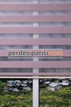 Gülkurusu Çizgili Bambu Zebra Perde
