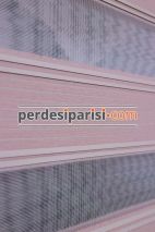 Gülkurusu Çizgili Yarım Plise Zebra Perde