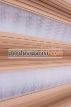 Kahve Bej Dar Renkli Plise Zebra Perde