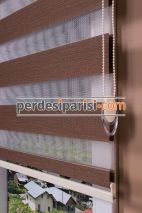 Kahve Çizgili Bambu Zebra Perde