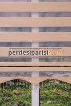 Koyu Bej Çizgili Bambu Zebra Perde