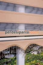 Mat Bej Yarım Plise Zebra Perde