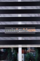 Mat Siyah Plise Zebra Perde