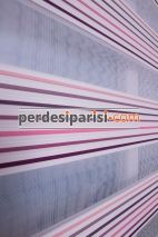 Mor Pembe Renkli Plise Zebra Perde