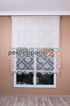 Oval Damask Çiftli Sistem Stor Perde