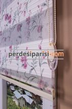 Pembe Gri Karanfil Plise Zebra Perde