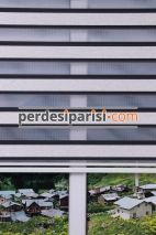Siyah Sim Çizgili Renkli Plise Zebra Perde