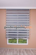Siyah Sim Çizgili Renkli Plise Zebra Perde