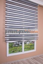 Siyah Sim Çizgili Renkli Plise Zebra Perde
