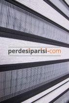 Siyah Sim Çizgili Renkli Plise Zebra Perde