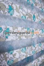 Turkuaz Yasemin Plise Zebra Perde
