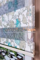 Turkuaz Yasemin Plise Zebra Perde