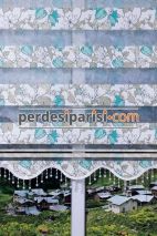 Turkuaz Yasemin Plise Zebra Perde