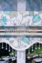 Turkuaz Yasemin Plise Zebra Perde