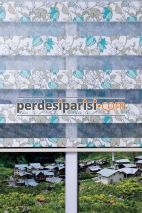 Turkuaz Yasemin Plise Zebra Perde