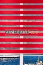 Lüx Kırmızı Düz Zebra Perde