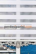 Beyaz Dar Plise Zebra Perde - Gümüş Varaklı 