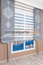 Beyaz Düz Zebra Perde - Gümüş Varaklı 