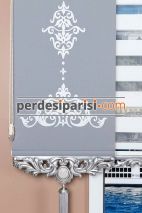 Beyaz Düz Zebra Perde - Gümüş Varaklı 