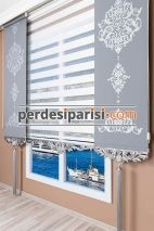 Beyaz Düz Zebra Perde - Gümüş Varaklı 