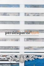 Beyaz Düz Zebra Perde - Gümüş Varaklı 