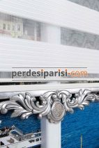 Beyaz Geniş Plise Zebra Perde - Gümüş Varaklı 
