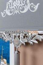 Beyaz Geniş Plise Zebra Perde - Gümüş Varaklı 