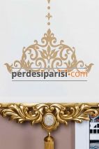 Damask Çiftli Stor Perde - Altın Varaklı
