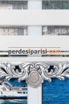 Beyaz Bambu Zebra Perde - Gümüş Varaklı 