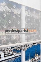 Mini Damask Çiftli Stor Perde - Gümüş Varaklı