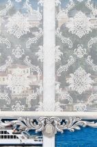 Damask Çiftli Stor Perde - Gümüş Varaklı