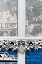 Mini Damask Çiftli Stor Perde - Gümüş Varaklı