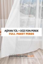 Aşiyan Kdk Tül + Düz Fon Perde (Full Paket)