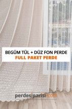 Begüm Örme Tül + Düz Fon Perde (Full Paket)