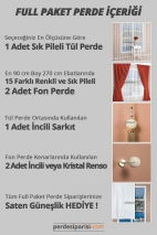 Damask Örme Tül + Düz Fon Perde (Full Paket)