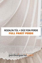 Rozalin Örme Tül + Düz Fon Perde (Full Paket)