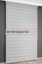 İpeksi İndigo Gri Bambu Zebra Perde