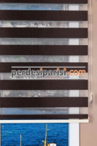 Gelincik Kahverengi Bambu Zebra Perde
